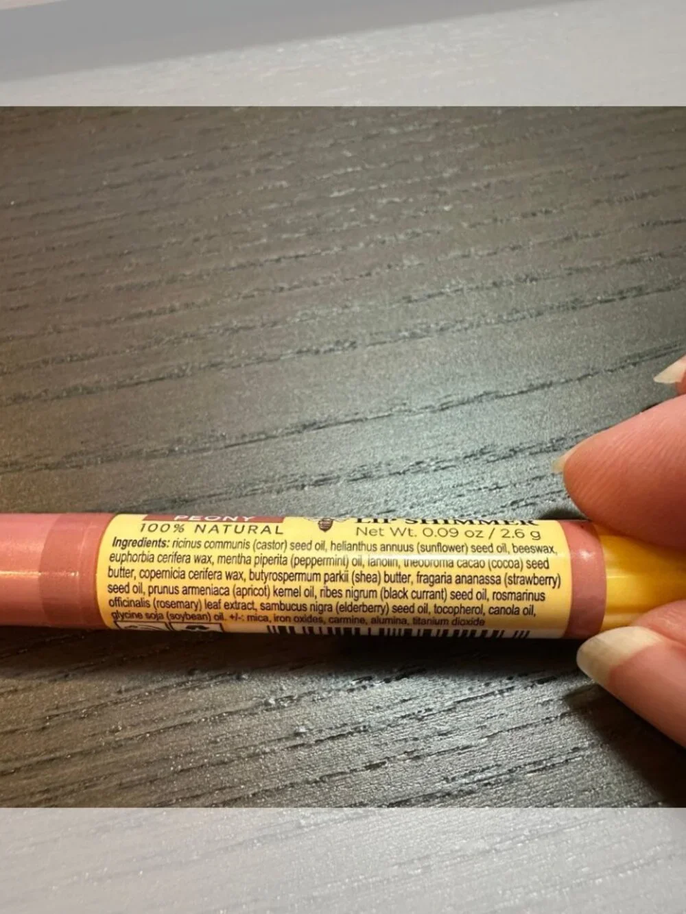 Burt's Bees Lip Shimmer Peony Natural Moisturizing Shimmery Tinted Lip Balm